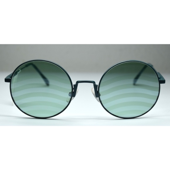 FENDI FF0248/S 1EDXR MATT GEEN TURQUOISE WAVES ROUND SUNGLASSES. 53m main image 9